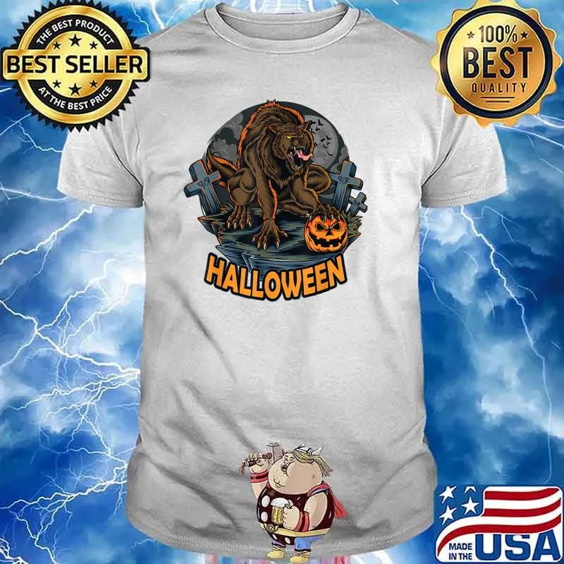 Halloween Werewolf scary pumpkin costume T-Shirt