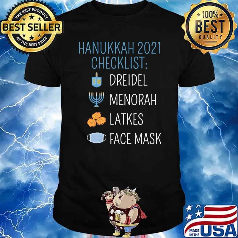 Hanukkah 2021 Checklist Corona Virus Vaccine Happy Hanukkah Pajamas T-shirt