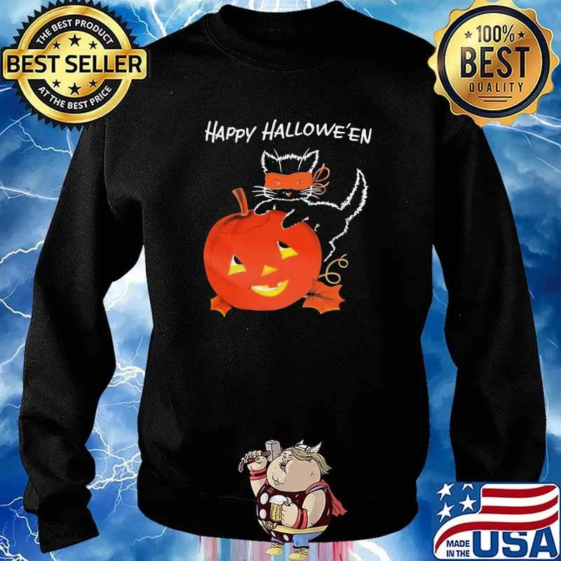 Happy Halloween Cat Pumpkin Shirt Sweater