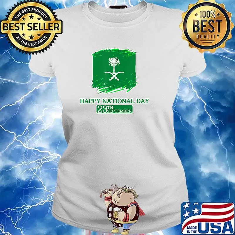 Happy National Day 23th September Saudi Arabia T-Shirt Ladies tee
