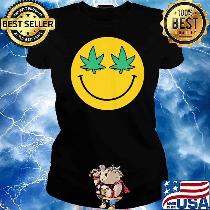 Happy Smiley Cannabis Shirt Ladies tee