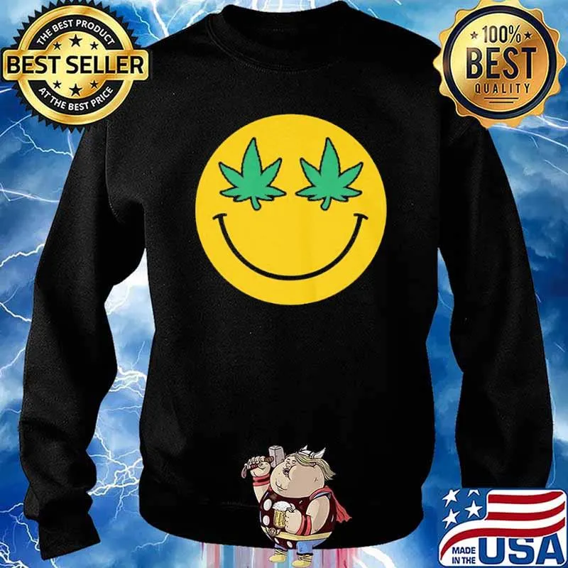 Happy Smiley Cannabis Shirt Sweater