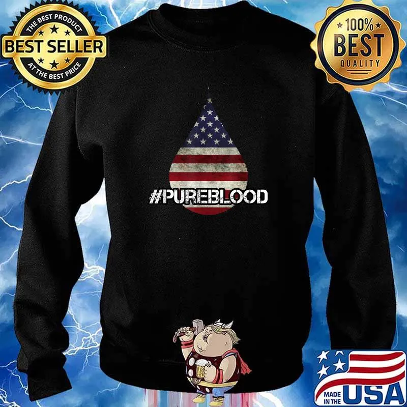 Hashtag Pure Blood American Flag T-Shirt Sweater
