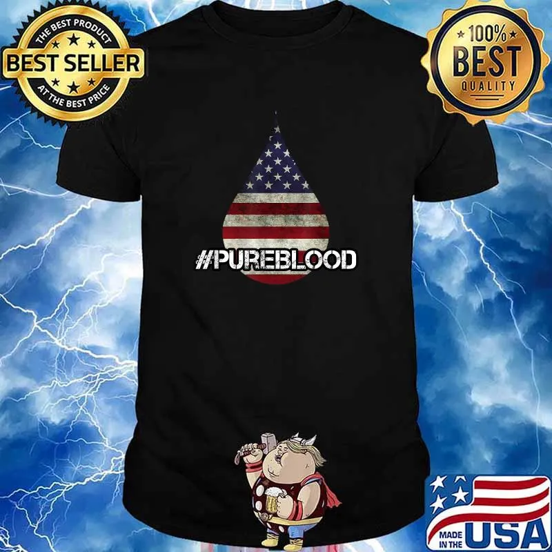 Hashtag Pure Blood American Flag T-Shirt