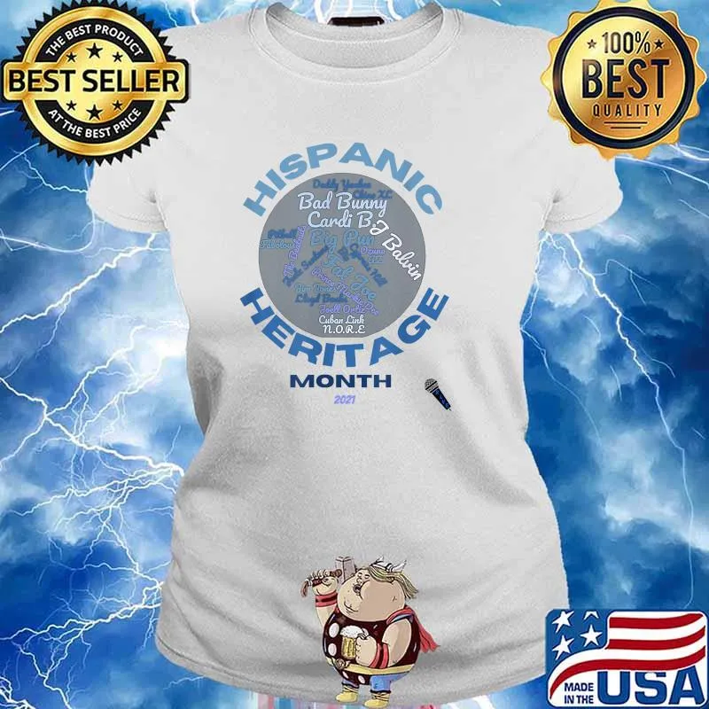 Hispanic Heritage Month 2021 in Hip Hop Bad Bunny Cardi Big Pun Fat Joe T-Shirt Ladies tee