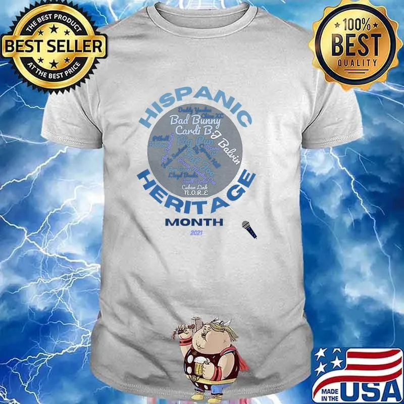 Hispanic Heritage Month 2021 in Hip Hop Bad Bunny Cardi Big Pun Fat Joe T-Shirt
