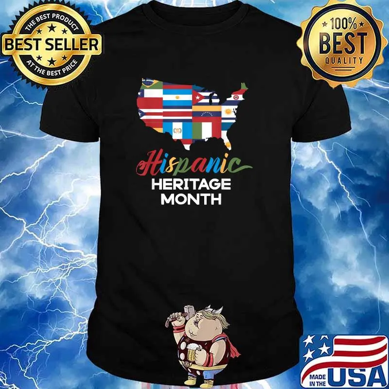 Hispanic Heritage Month Latin American Flags T-Shirt
