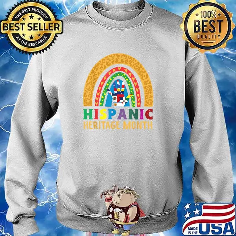Hispanic Heritage month Rainbow All Countries Flags T-Shirt Sweater