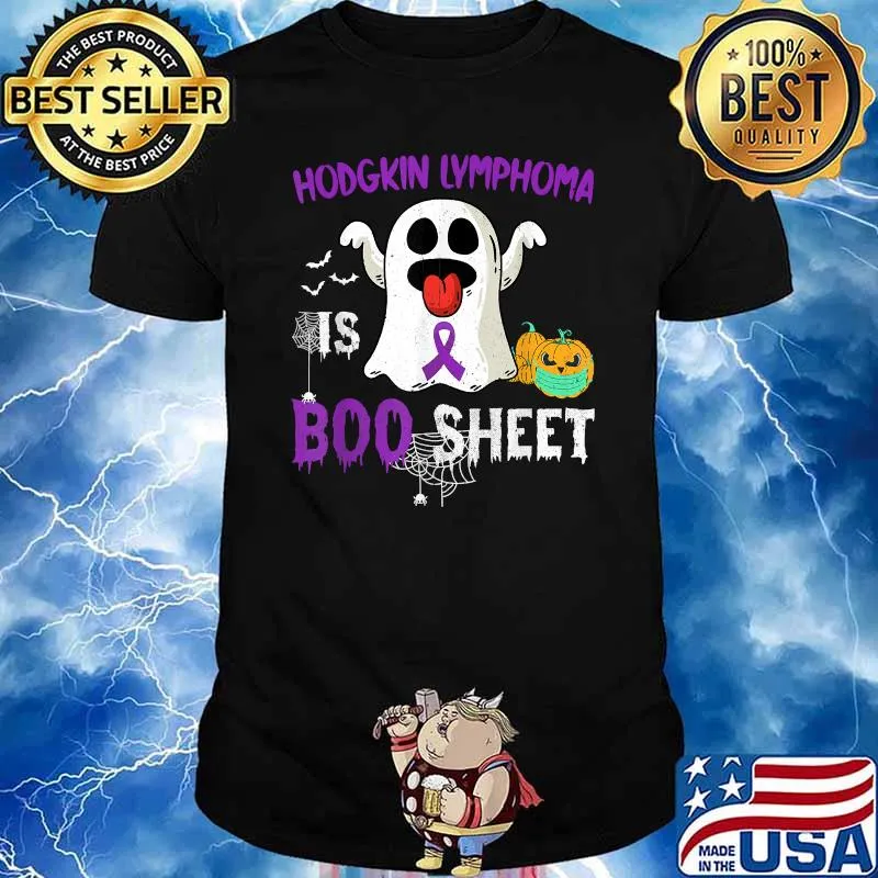 Hodgkin Lymphoma is Boo Sheet Breast Cancer Anniversary HalloweenT-Shirt