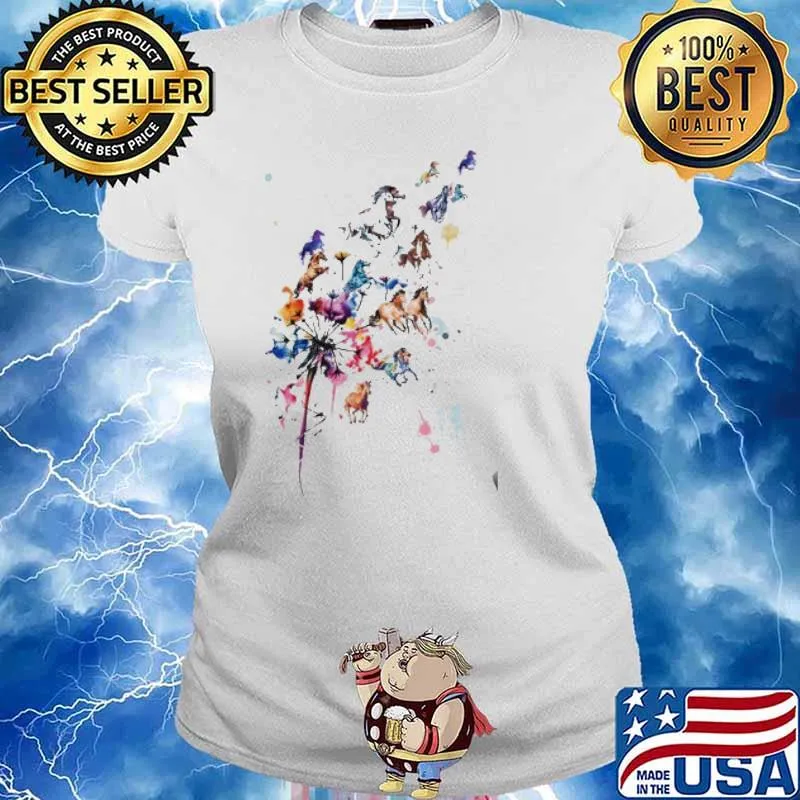 Horse Flower Watercolor Shirt Ladies tee