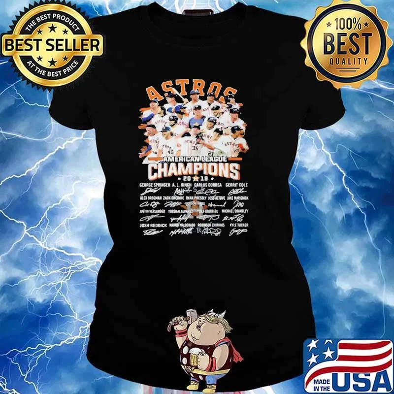 Houston Astros American league Champions 2019 signatures s Ladies tee
