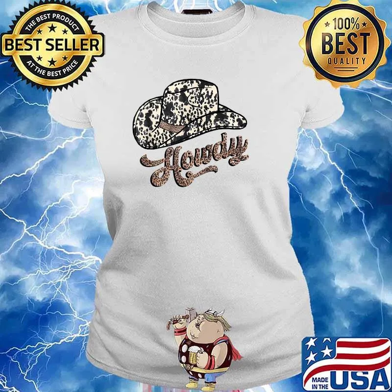 Howdy Honey Hat Leopard T-Shirt Ladies tee
