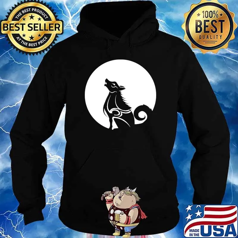 Howling wolf and the moon Design s Hoodie