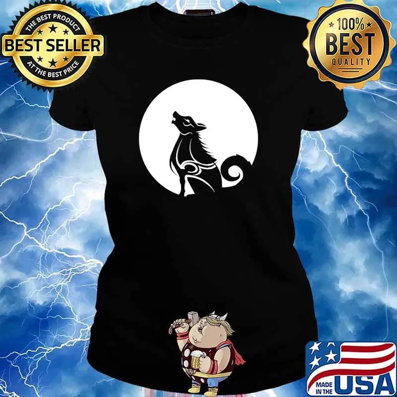 Howling wolf and the moon Design s Ladies tee