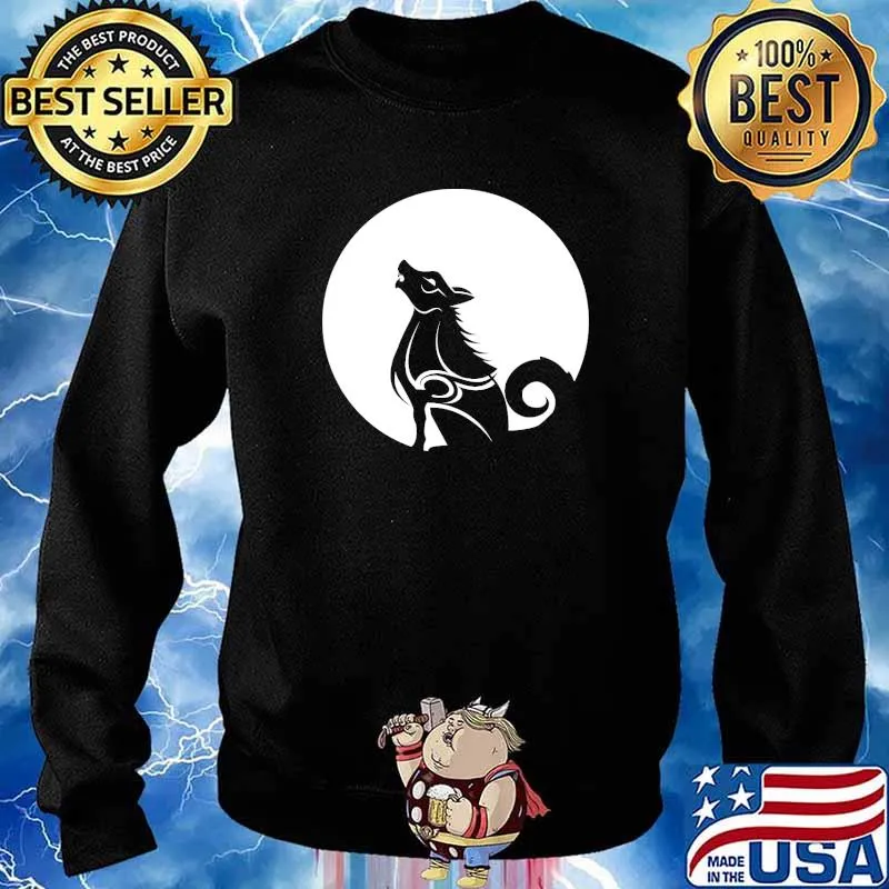 Howling wolf and the moon Design s Sweater