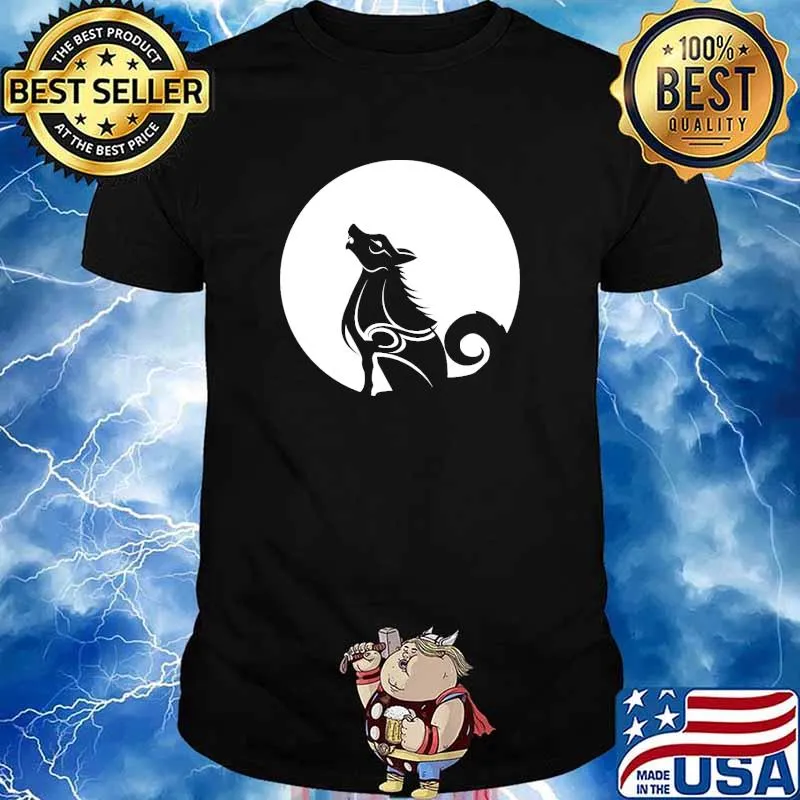 Howling wolf and the moon Design shirt