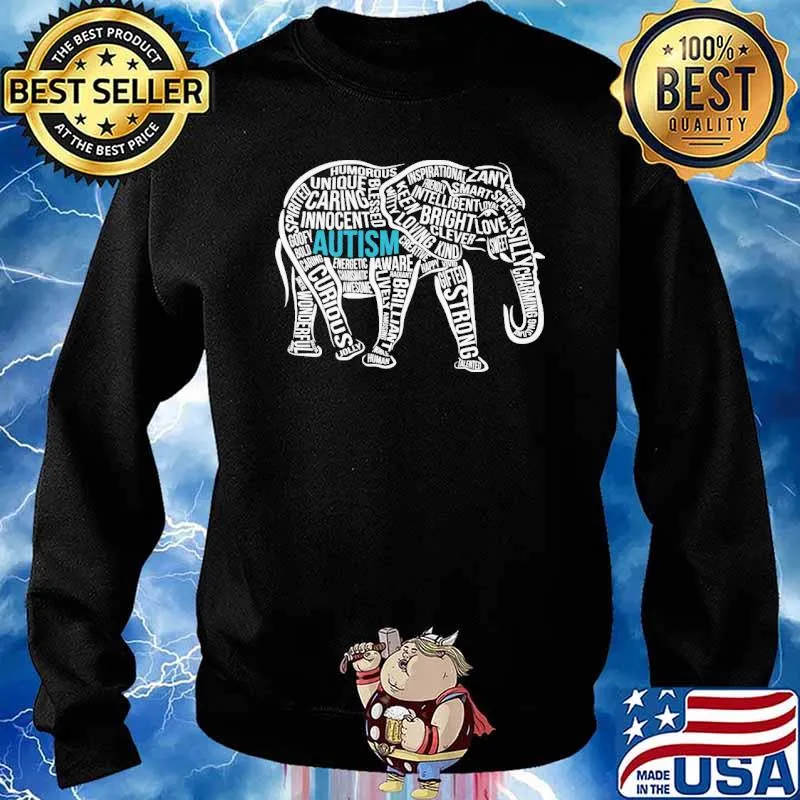 Humorous unique caring innocent autism intelligent bright love silly elephant s Sweater