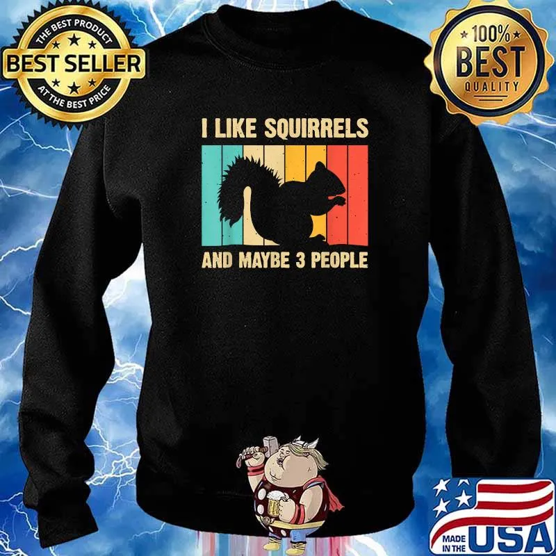 I Like Squirrel And Maybe 3 People Vintage T-Shirt Sweater