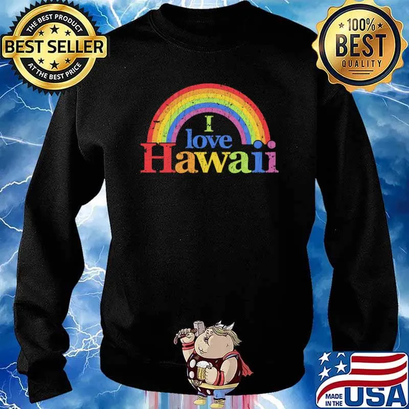 I Love Hawaii 1982 Rainbow Shirt Sweater