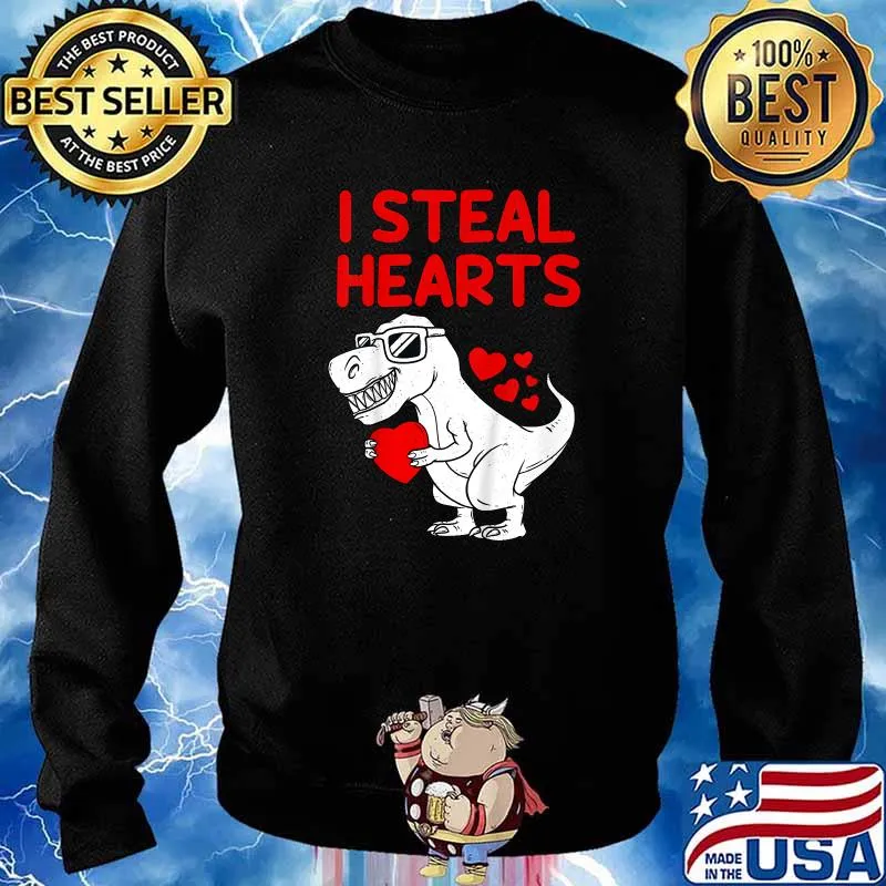 I Steal Hearts T Rex Dino Valentines Day Toddler T-Shirt Sweater