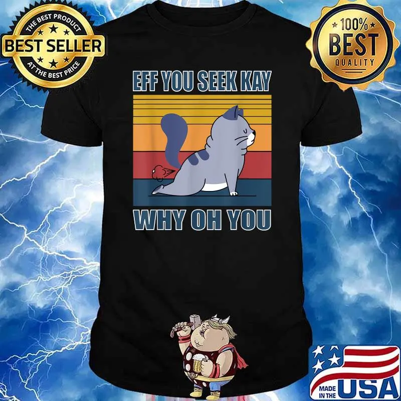 If you see kay why oh you yoga retro cat T-Shirt