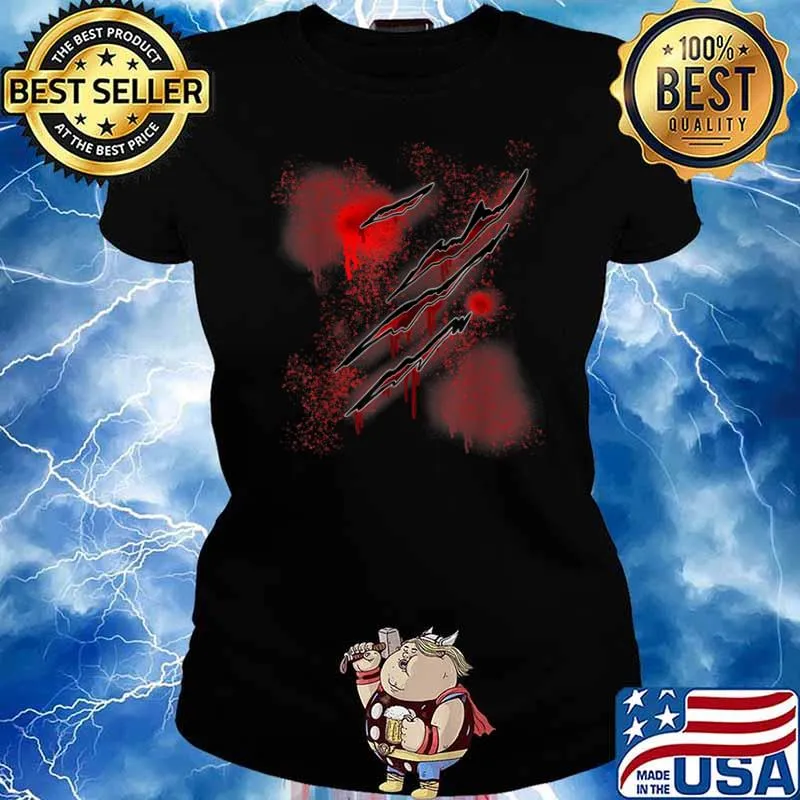 I’m Fine Bloody Halloween Zombie Humor Blood Shirt Ladies tee