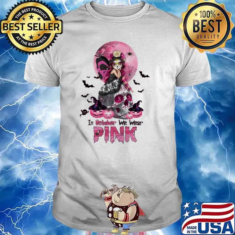 In October We Wear Pink Skull Pumpkin Shirt