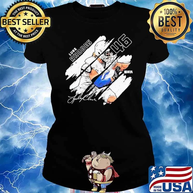 Indianapolis Football 46 Luke Rhodes Stripes Shirt Ladies tee
