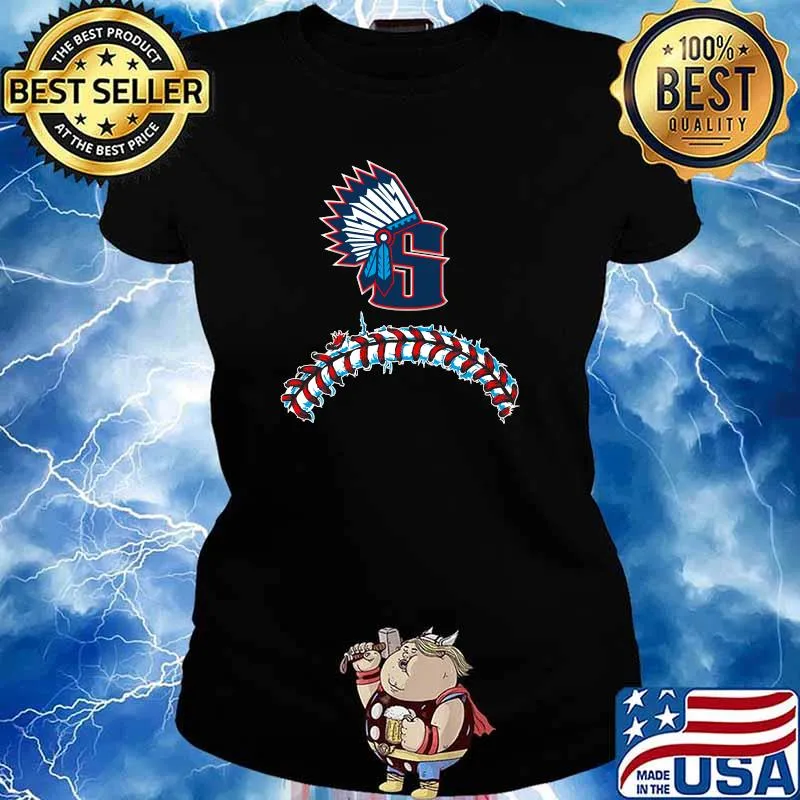 Indios Baseball Stitch T-Shirt Ladies tee