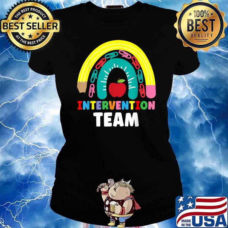 Intervention Team Pens Rulers Pins Apples T-Shirt Ladies tee