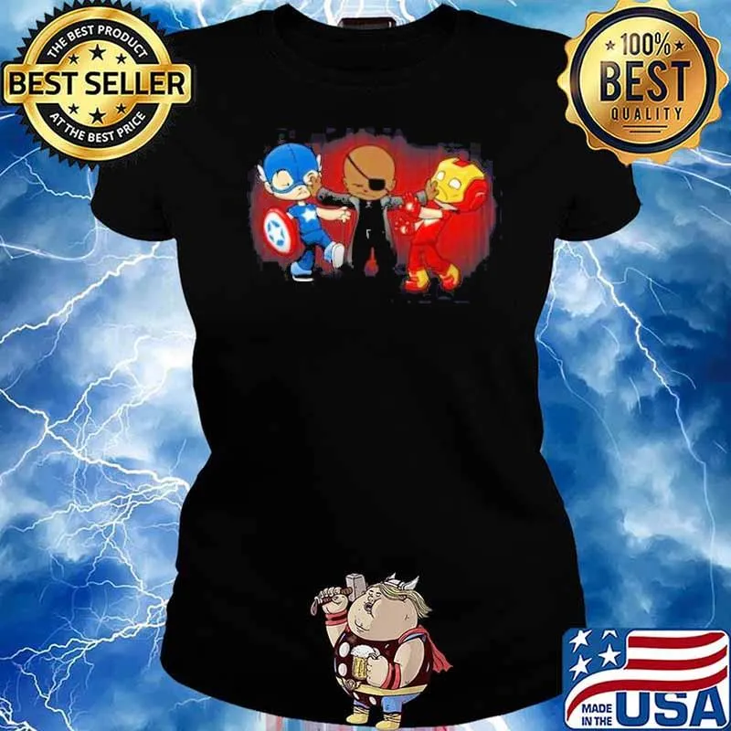 IRON MAN AND CAPTAIN AMERICA SUPER TIRESOME - MINIATURE MAYHEM SHIRT Ladies tee