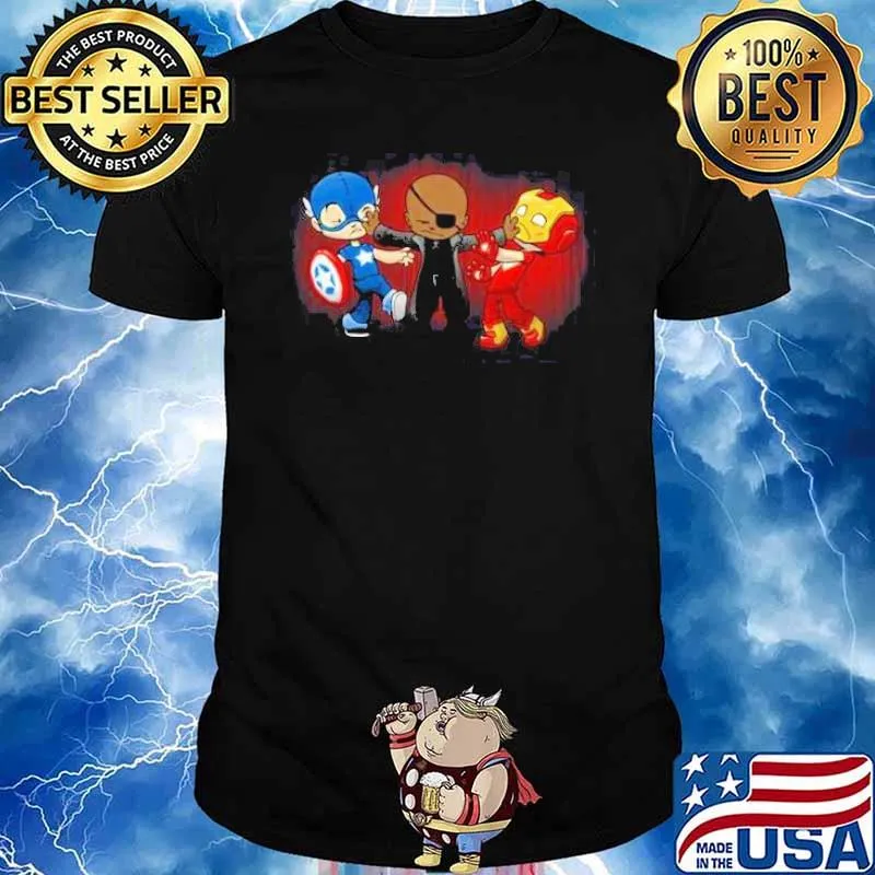 IRON MAN AND CAPTAIN AMERICA SUPER TIRESOME - MINIATURE MAYHEM SHIRT