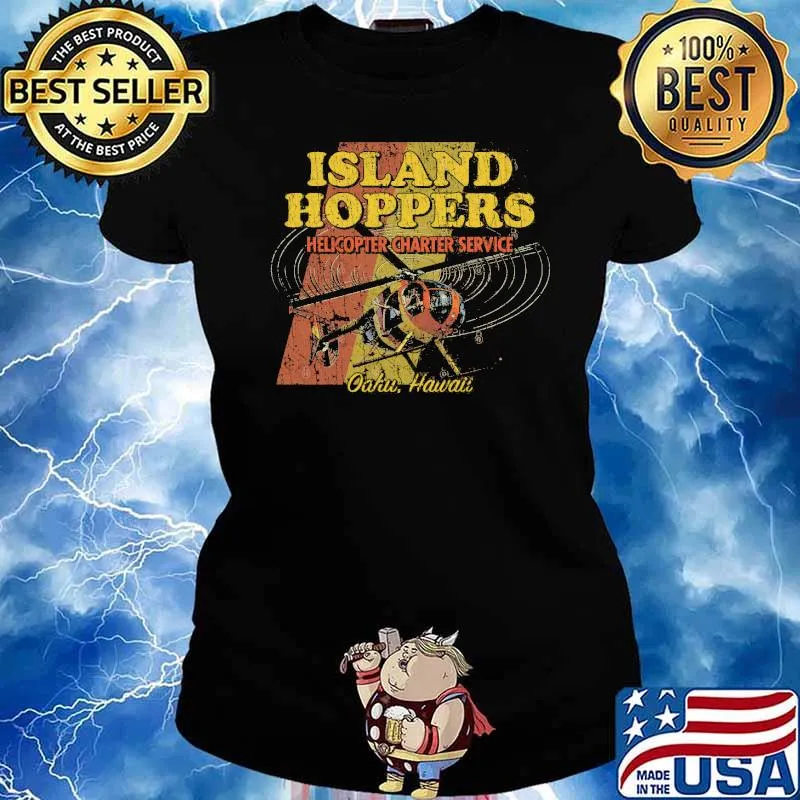 Island Hoppers Helicopter Charter Service 1980 Shirt Ladies tee