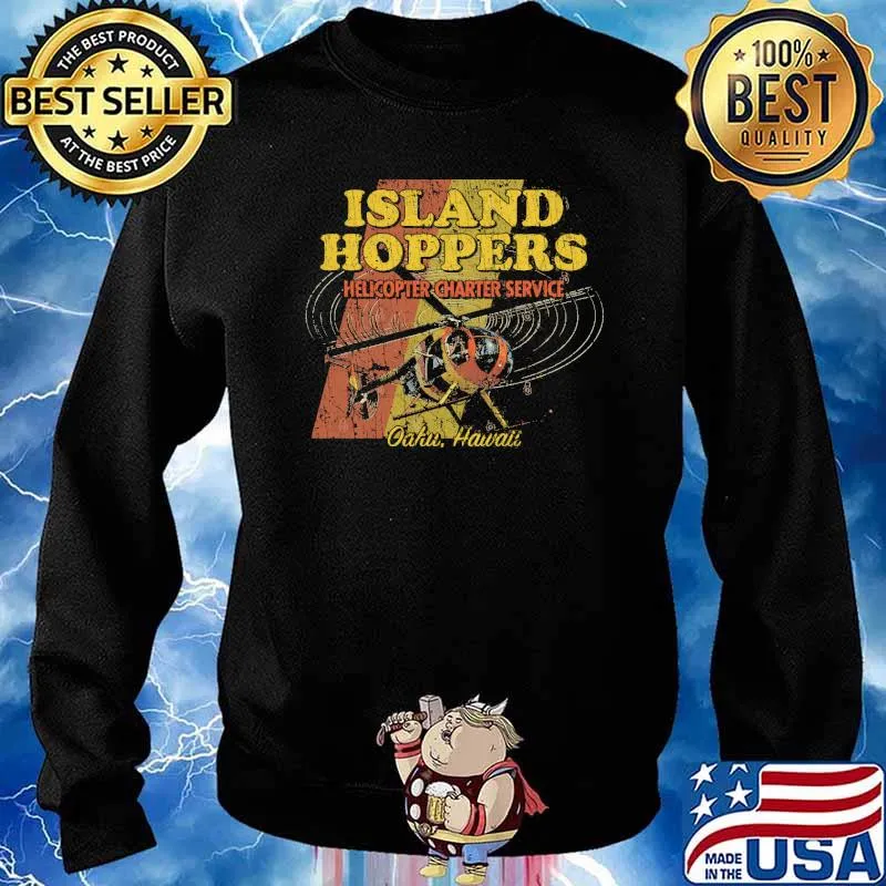 Island Hoppers Helicopter Charter Service 1980 Shirt Sweater