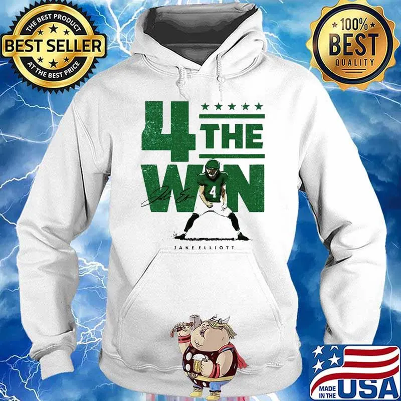 Jake Elliott Philadelphia Eagles 4 the win signature T-s Hoodie