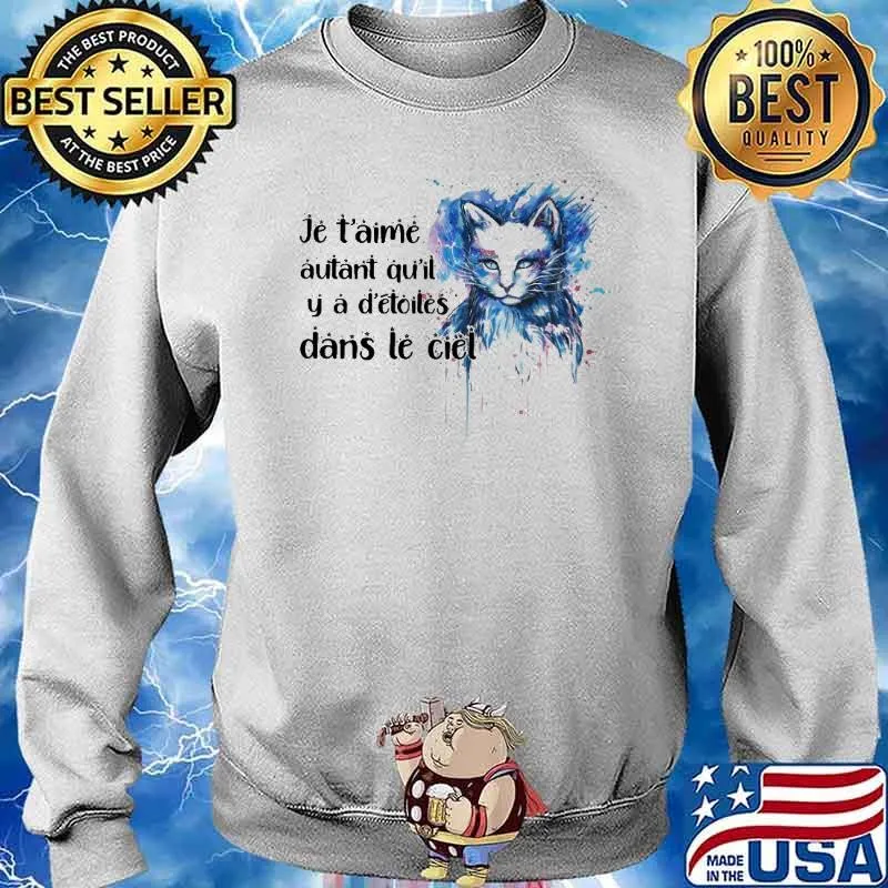 Je t'aime autant qu'il y a d'étoiles dans le ciel cat watercolor s Sweater
