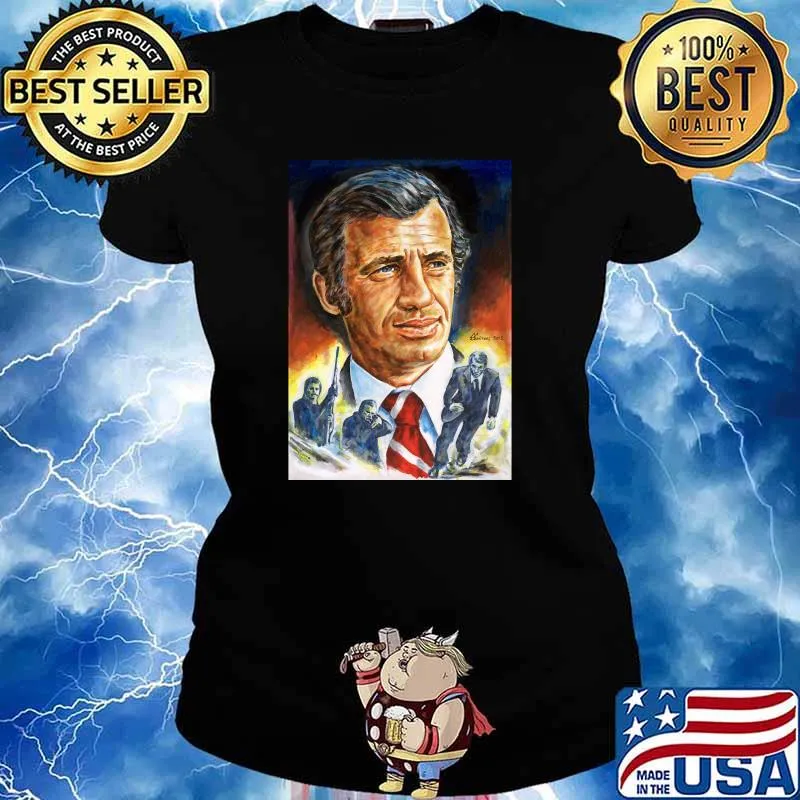 Jean Paul Belmondo painting portrait T-Shirt Ladies tee