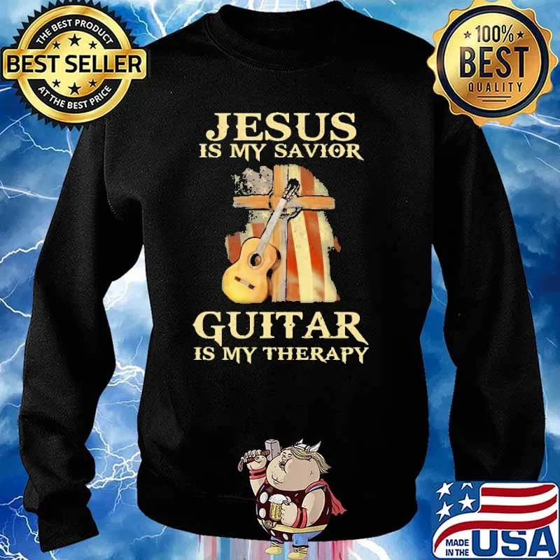 Jesus Is My Savior Guitar Is My Therapy Shirt Sweater