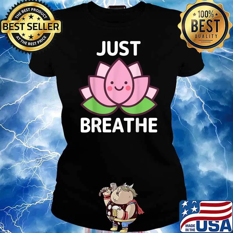 Just Breathe Kawaii Lotus Flower T-Shirt Ladies tee