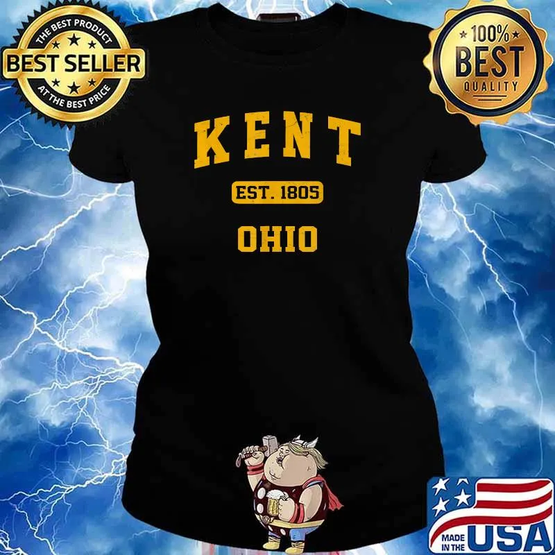 Kent Ohio OH Vintage State Athletic Est 1805 T-Shirt Ladies tee