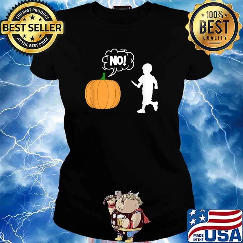 Kid Pumpkin Carving Comics Halloween T-Shirt Ladies tee