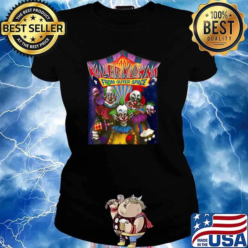 Killer Klowns frrom Outer Space Skull Halloween T-Shirt Ladies tee