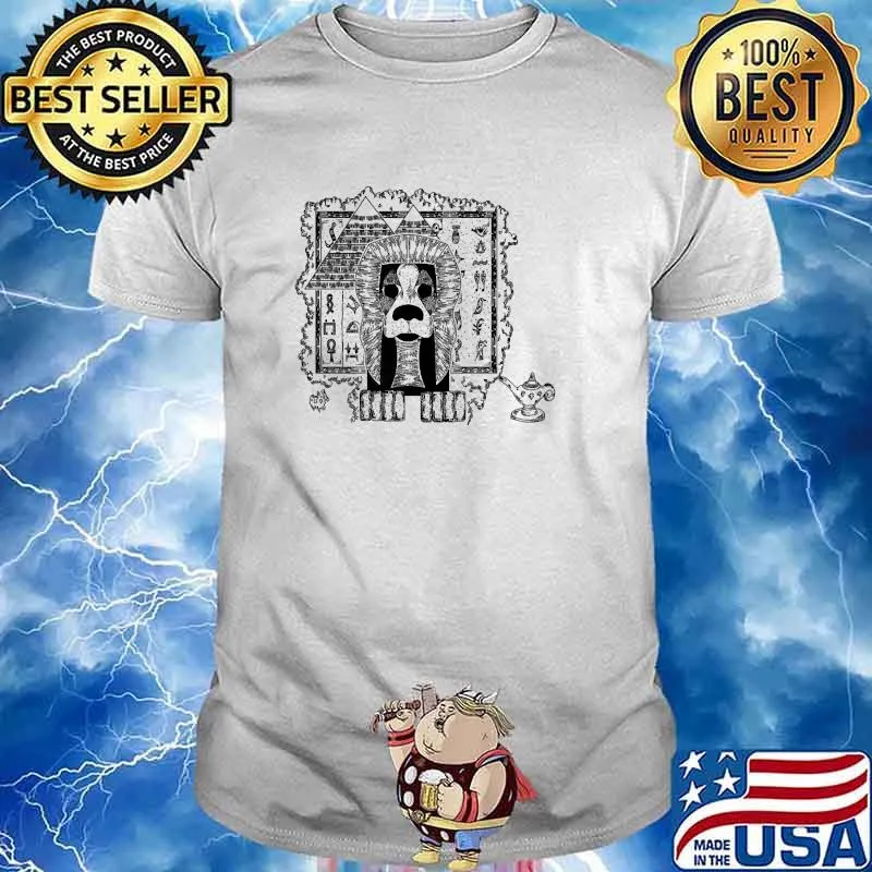 King Pup Egyptian Style Dog Design Original Pen and Ink T-Shirt