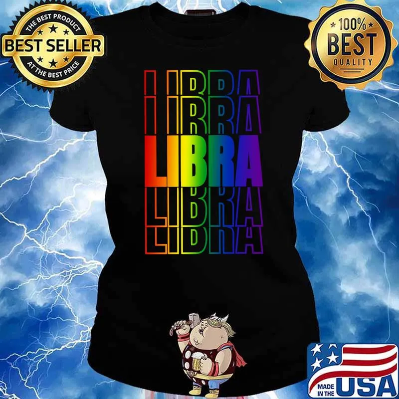 LGBTQ Pride Zodiac Libra T-Shirt Ladies tee