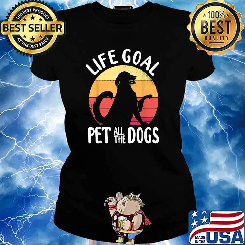 Life Goal Pet All The Dogs Vintage T-Shirt Ladies tee