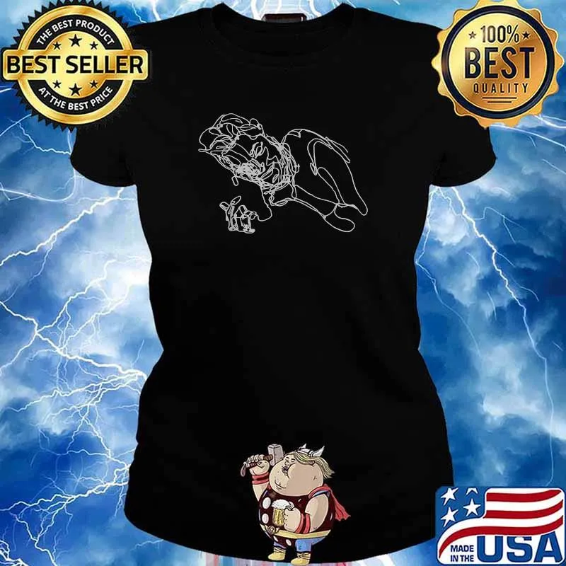 Line Art Design Lazy T-Shirt Ladies tee