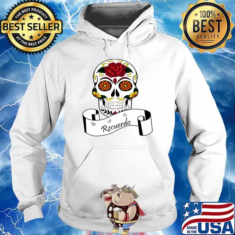 Los Muertos Day of the Dead Halloween Skull Rose T-Shirt Hoodie