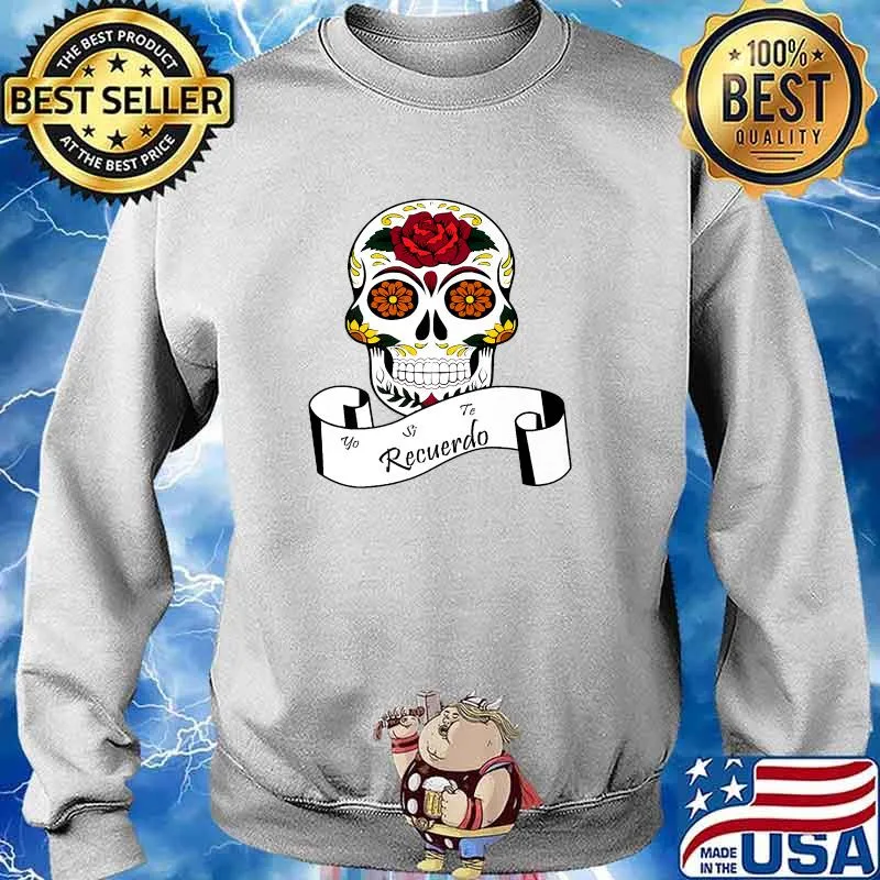 Los Muertos Day of the Dead Halloween Skull Rose T-Shirt Sweater