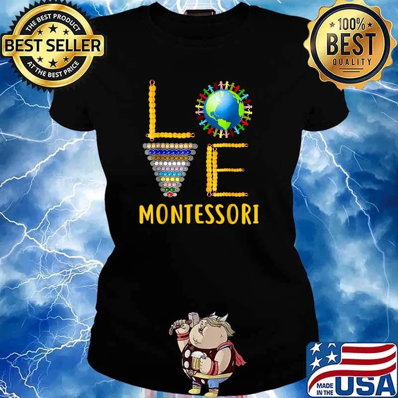 Love Montessori Teacher Montessori Education Back To School T-Shirt Ladies tee