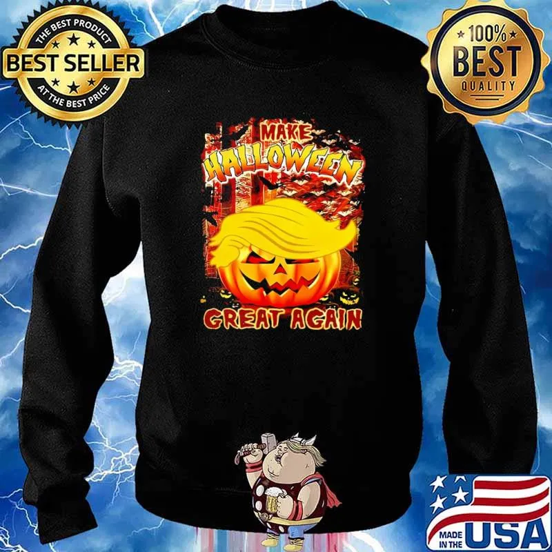 Make Halloween Great Again Trumpkin American Flag Shirt Sweater